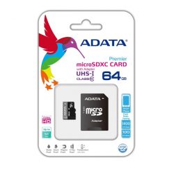 ADATA Memóriakártya MicroSDHC 64GB + Adapter UHS-I CLASS 10