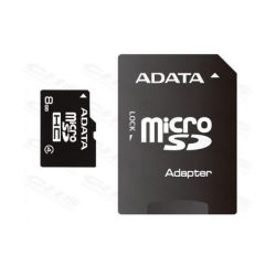 ADATA Memóriakártya MicroSDHC 8GB + Adapter CLASS 4