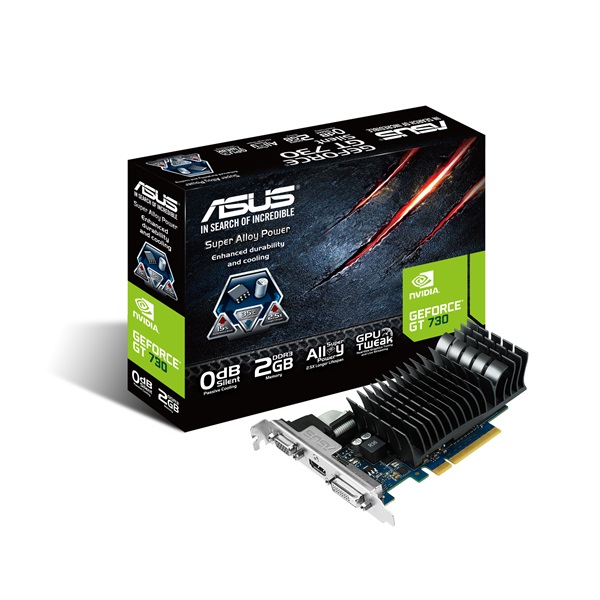 ASUS Videokártya PCI-Ex16x nVIDIA GT 730 2GB DDR3 Passzív Low Profile hátlapi kivezetéssel