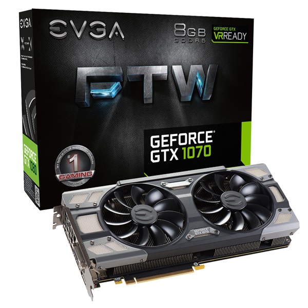 EVGA Videokártya PCI-Ex16x nVIDIA GTX 1070 8GB DDR5 FTW ACX 3.0