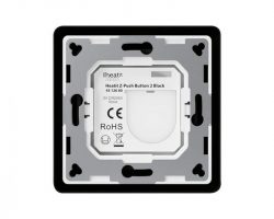 Heatit Z-Push Button 2 Fekete Z-wave okos fali kapcsoló