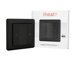 Heatit Z-Push Button 2 Fekete Z-wave okos fali kapcsoló