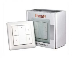 Heatit Z-Push Button 4 Fehér Z-wave okos fali kapcsoló