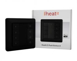 Heatit Z-Push Button 8 Fekete Z-wave okos fali kapcsoló