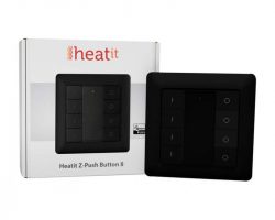 Heatit Z-Push Button 8 Fekete Z-wave okos fali kapcsoló