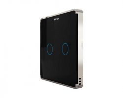 Heltun Touch Panel Switch Duo Fekete-ezüst okos fali kapcsoló HE-TPS02-SK