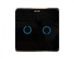 Heltun Touch Panel Switch Duo Fekete-ezüst okos fali kapcsoló HE-TPS02-SK
