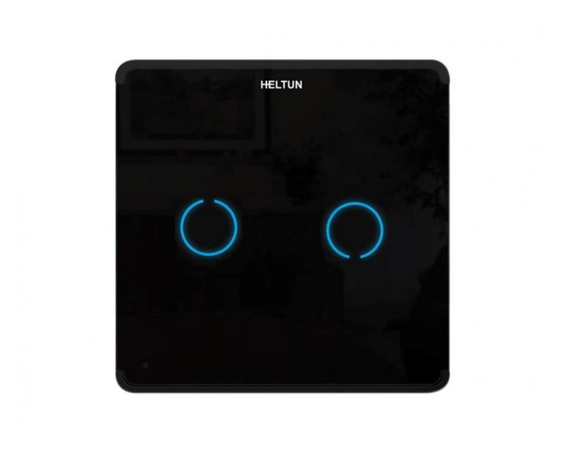 Heltun Touch Panel Switch Duo Fekete-fekete okos fali kapcsoló HE-TPS02-GKK