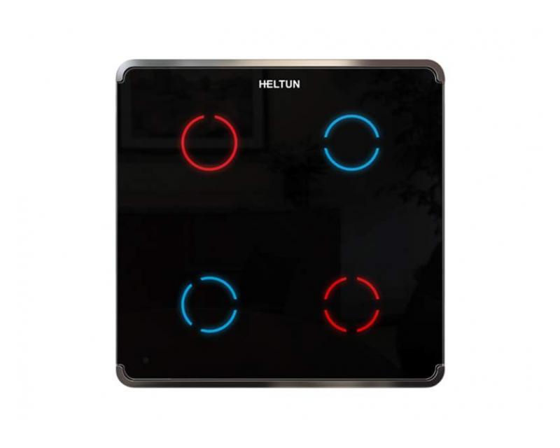 Heltun Touch Panel Switch Quarto Fekete-ezüst okos fali kapcsoló HE-TPS04-SK