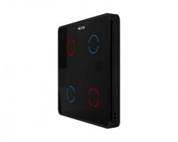 Heltun Touch Panel Switch Quarto Fekete-fekete okos fali kapcsoló HE-TPS04-GKK