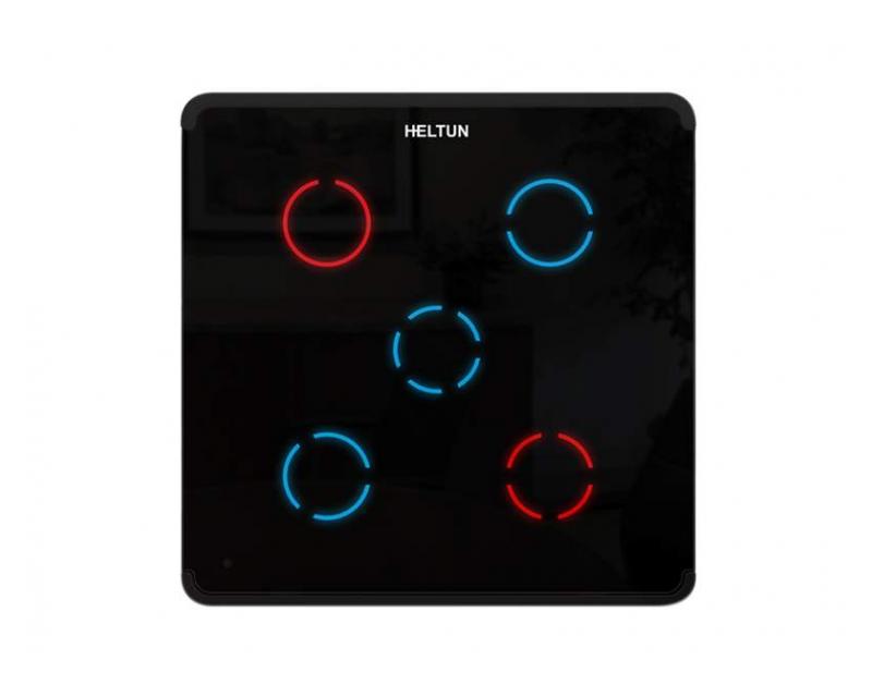 Heltun Touch Panel Switch Quinto Fekete-fekete okos fali kapcsoló HE-TPS05-GKK