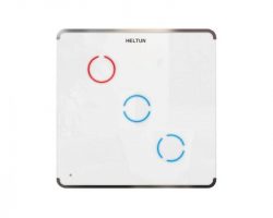 Heltun Touch Panel Switch Trio Fehér-ezüst okos fali kapcsoló HE-TPS03-SW