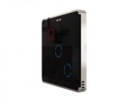 Heltun Touch Panel Switch Trio Fekete-ezüst okos fali kapcsoló HE-TPS03-SK