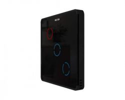 Heltun Touch Panel Switch Trio Fekete-fekete okos fali kapcsoló HE-TPS03-GKK