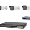 Hikvision 3 kamerás IP kamera rendszer 4MP kültéri csőkamerával