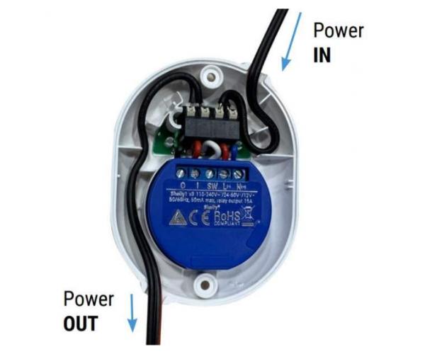 Shelly Button Fehér védőtok gombbal Shelly 1 és Shelly 1PM relékhez