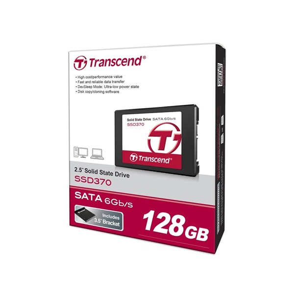 Transcend 2.5" SSD SATA III 128GB Solid State Disk SSD370 7mm